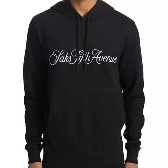 Saks Fifth Avenue COLLECTION Logo-Embroidered Cotton Hoodie - Picture 1 of 10